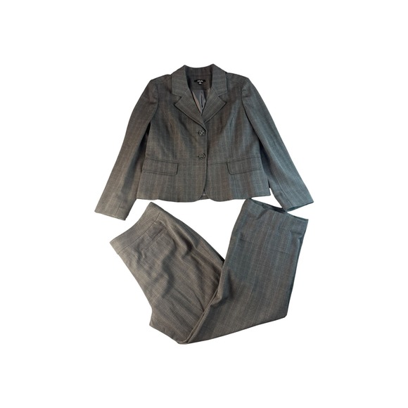 Rafaella Pants - Rafaella Grey Glen Plaid Pant Suit Set Blazer 14 Pants 16 Professional Office